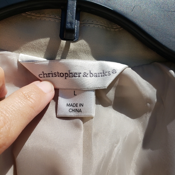 Christopher & Banks khaki blazer jacket with studs - Picture 5 of 8